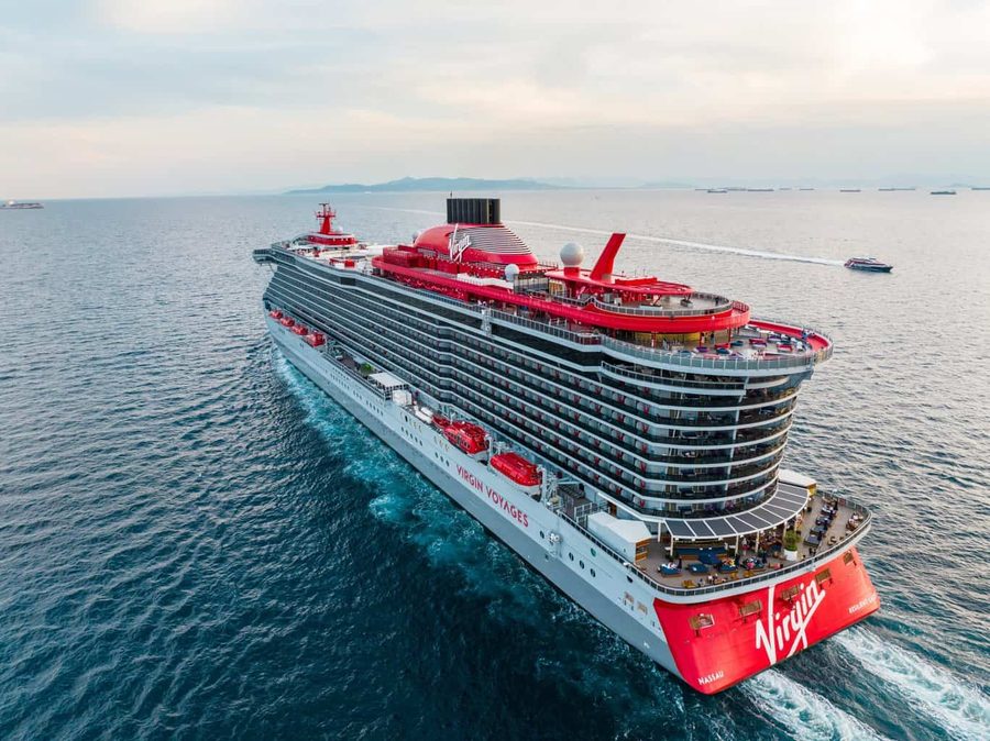 Virgin Voyages ship at sea