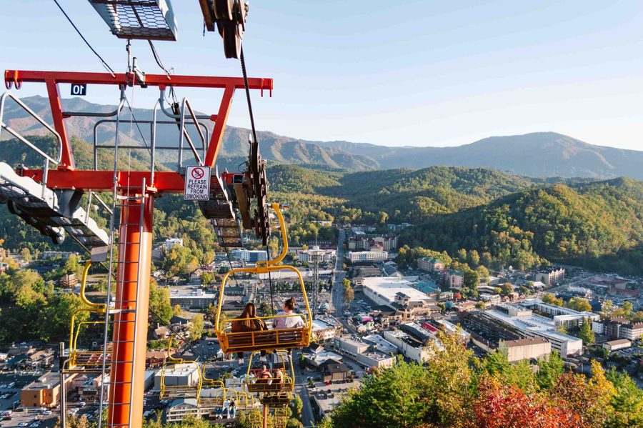 Gatlinburg, Tennessee skylift over the Smoky Mountains