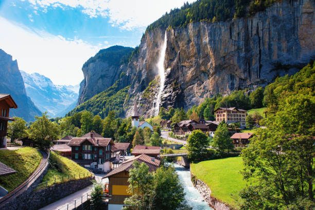 Lauterbrunnen valley waterfall, Switzerland
